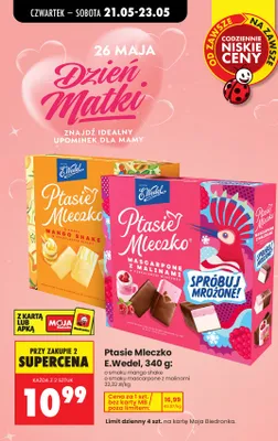 Ptasie Mleczko E.Wedel o smaku mascarpone z malinami promocja w Biedronka