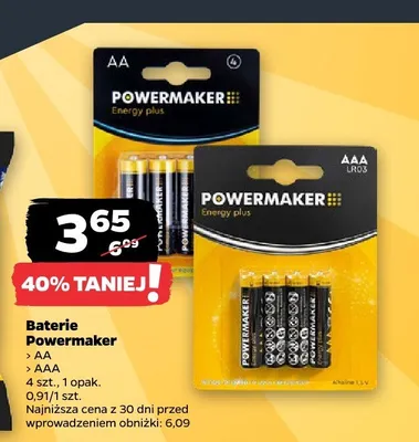 Baterie AA Powermaker promocja w Netto