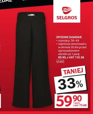 Spodnie damskie promocja w Selgros