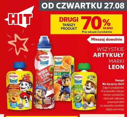Sok Hortex Leon jabłko pomarańcza 100% promocja w Kaufland