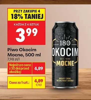 Piwo Okocim Mocne promocja w Biedronka
