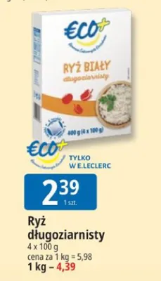 Ryż długoziarnisty promocja w Leclerc