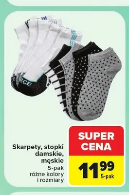 Skarpety stopki damskie męskie 5-pak promocja w Carrefour