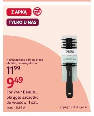 Okrągła szczotka do włosów For Your Beauty Glanz-Rundbürste promocja w Rossmann