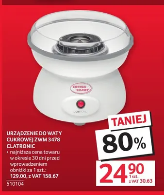 Urządzenie do waty cukrowej Zwm 3478 Clatronic promocja w Selgros