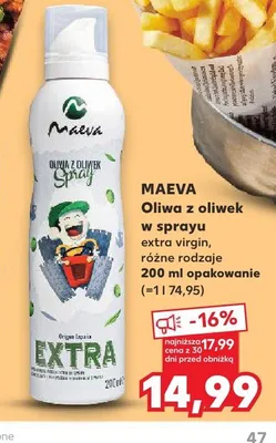 Oliwa z oliwek w sprayu extra virgin MAEVA promocja w Kaufland