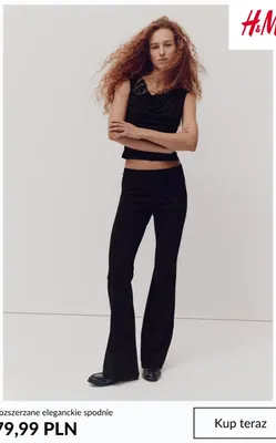 Rozszerzane eleganckie spodnie H & M promocja w H&M