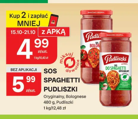 Sos spaghetti bolognese Pudliszki promocja w Chorten