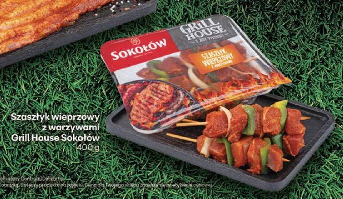 Szaszłyk wieprzowy z warzywami Grill House Sokołów promocja w Delikatesy Centrum