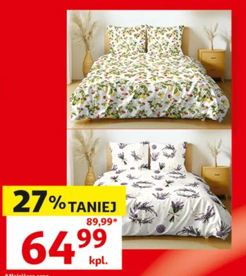 Komplet pościeli 100% bawełny 160x200 cm + 2 poszewki 70x80 cm promocja w Auchan
