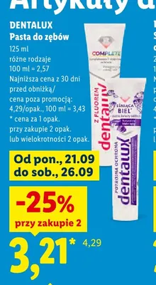 Pasta do zębów Dentalux Complete promocja w Lidl