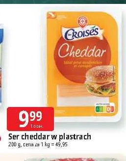 Ser cheddar w plastrach Croisés promocja w Leclerc