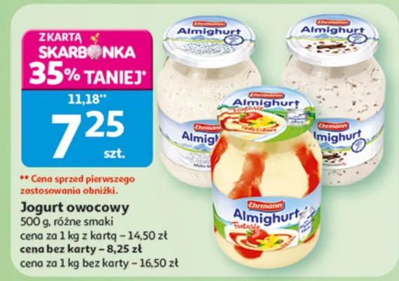 Jogurt owocowy różne smaki promocja w Auchan