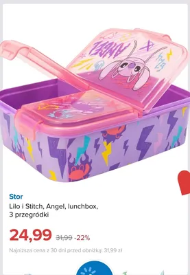 Lunchbox Stor Lilo i Stitch Angel 3 przegródki promocja w Smyk