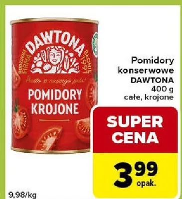 Pomidory konserwowe dawtona promocja w Carrefour Express