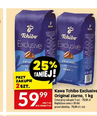Kawa ziarnista Tchibo Exclusive Original promocja w Twój Market