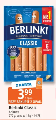 Parówki Berlinki Classic promocja w Leclerc