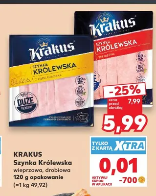 Szynka Królewska wieprzowa Krakus promocja w Kaufland