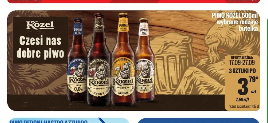 Piwo Kozel promocja w Tomi Markt