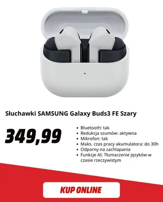 Słuchawki Samsung Galaxy Buds3 Fe szary promocja w Media Markt