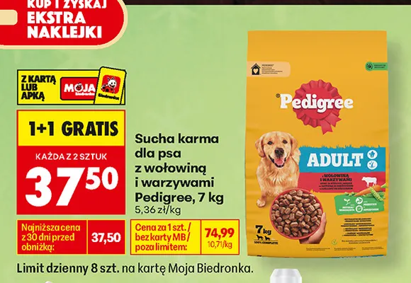 Sucha karma dla psa z wołowiną i warzywami Pedigree promocja w Biedronka