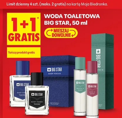 Woda toaletowa Big Star Deep Focus promocja w Biedronka