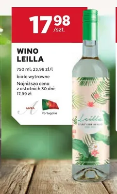 Wino Leilla białe wytrawne promocja w Stokrotka