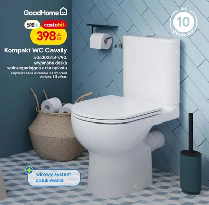 Kompakt WC Cavally wypinana deska wolnoopadająca z duroplastu promocja w Castorama