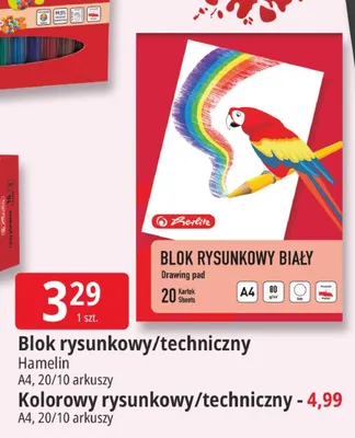 Blok rysunkowy kolorowy Herlitz A4 promocja w Leclerc