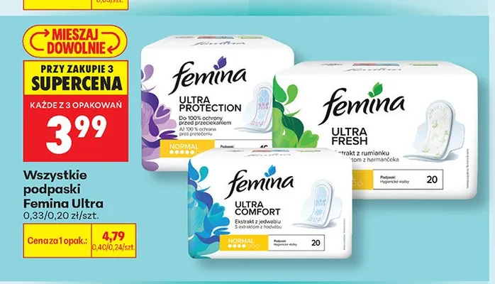 Podpaski Femina Ultra promocja w Biedronka