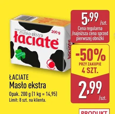 Masło ekstra Łaciate promocja w Aldi