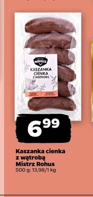 Kaszanka cienka z wątrobą Mistrz Rohus promocja w Netto