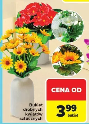 Bukiet drobnych kwiatów sztucznych promocja w Carrefour