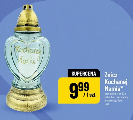 Znicz Kochanej Mamie czas palenia do 32h wysokość 25cm promocja w POLOmarket
