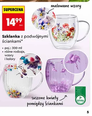 Szklanka z podwójnymi ściankami 300 ml promocja w Biedronka