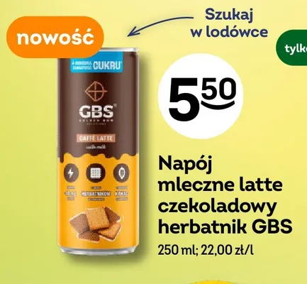Napój mleczne latte czekoladowy herbatnik GBS promocja w Żabka