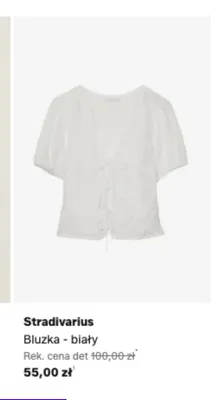 Bluzka Stradivarius biały promocja w Lounge by Zalando