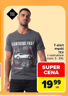 T-shirt męski TEX z nadrukiem promocja w Carrefour