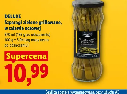 Szparagi zielone grillowane w zalewie octowej Deluxe promocja w Lidl