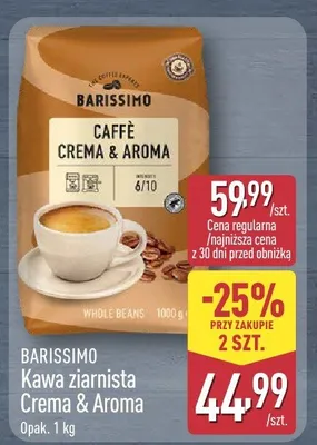 Kawa ziarnista Crema & Aroma BARISSIMO promocja w Aldi