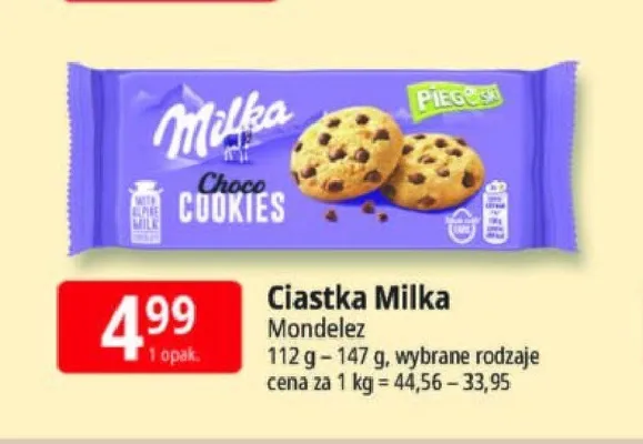 Ciastka Milka Choco Cookies promocja w Leclerc