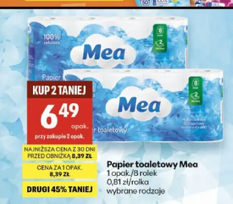 Papier toaletowy Mea promocja w Delikatesy Centrum