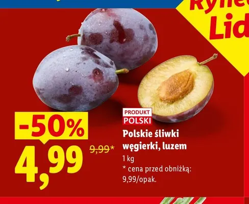 Śliwki węgierki polskie luzem promocja w Lidl