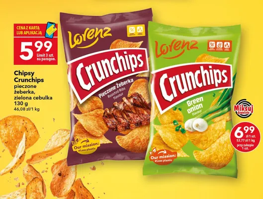 Chipsy Crunchips Green Onion promocja w LEWIATAN