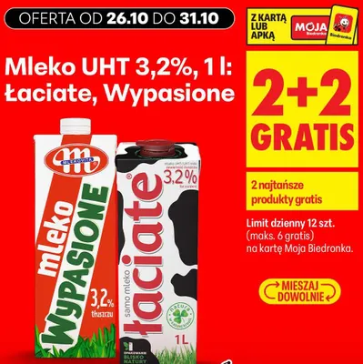 Mleko UHT 3,2% promocja w Biedronka
