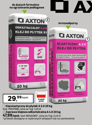 Klej elastyczny do płytek Axton A 2,0 promocja w Leroy Merlin