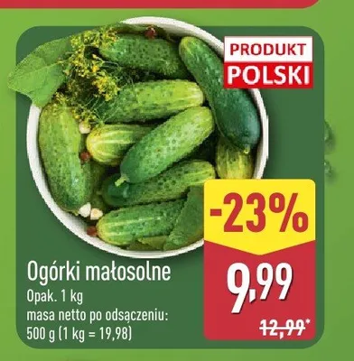 Ogórki małosolne polskie promocja w Aldi