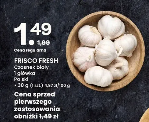 Czosnek biały 1 główka polski Frisco Fresh promocja w Frisco