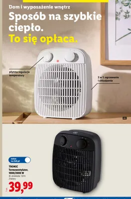 Termowentylator Tronic promocja w Lidl