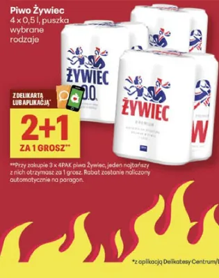 Piwo Żywiec wybrane rodzaje promocja w Delikatesy Centrum